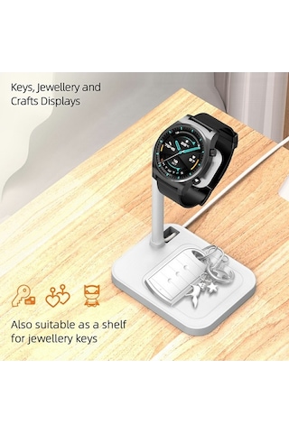 Tongxida Google Huawei Garmin Samsung Uyumlu Aoduke Ajzj02s Saat Şarj Cihazı Dock Standı İzle Beyaz Beyaz
