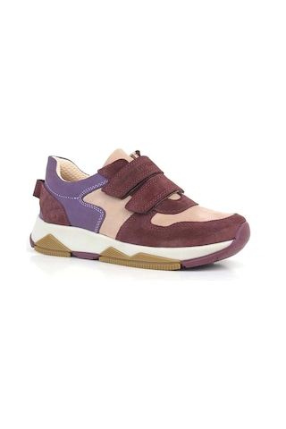 Ortopedikal 3880 Rakerplus Hakiki Deri Bordo Pembe Mor Çocuk Sneakers Spor Ayakkabı Cırtlı Bordo Pembe Mor