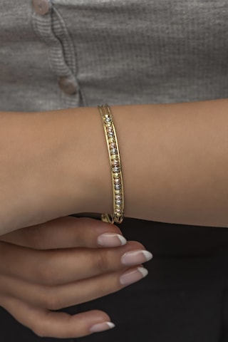 Nereze 925 Ayar Minik Dorika Toplu Tasarım Gold 3 Sıra Bileklik Gümüş Bilezik