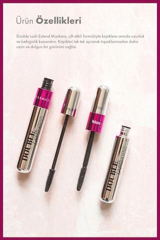 Double Lash Extend Çift Etkili Hacim & Lifting Etkili Maskara Siyah 12 Ml Diğer