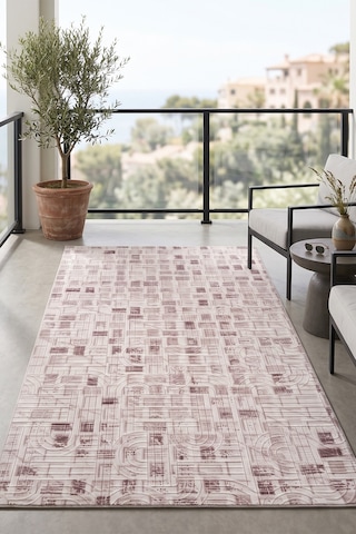 Villadia Home Textile Modern Desen Emboss Baskılı Dekoratif Kaymaz Taban Yıkanabilir Halı Yolluk Elit Şık Salon Oturma Odası Mutfak Koridor Antre Yatak Odası Halısı Yolluk Vdh4051vizon