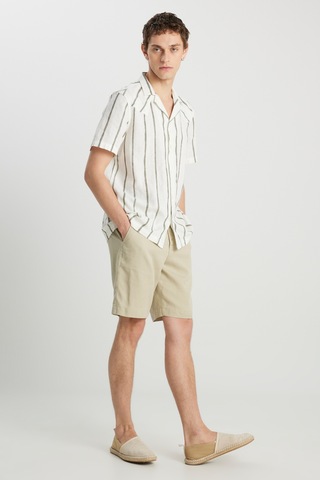 Wrangler Relaxed Fit Geniş Kesim Pamuklu Bej Gömlek Natural Stripe