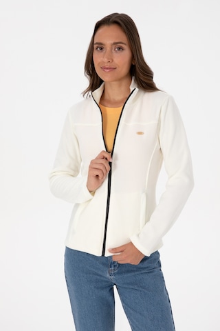 U.S. Polo Assn. Kadın Krem Fermuarlı Dik Yaka Polar Sweatshirt 50316729-VR256