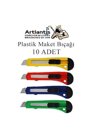 Maket Bıçağı Plastik Büyük Boy 10 Adet 18 Mm Plastik Falçata Bıçağı Büyük Boy