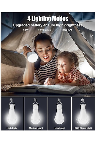 Usb Şarj Edilebilir Lamba Pil Yedeklemeli Acil Durum Işığı Ev İçin Güç Asılı Ledby Beyaz