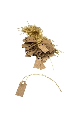 Yerli Üretim Küçük Boy Kraft Renk 2 /1 Cm 80 Adet Karton İpli Fiyat Etiketi Çok Renkli