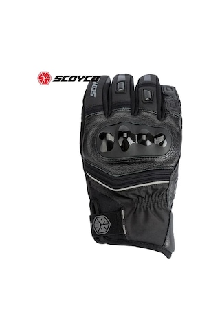 Motoanl Scoyco Deri Ve Cordura Reflektörlü Eldiven Gri - Siyah