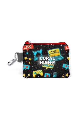 Coral High Kids Siyah Mavi Gamer Desenli Bozuk Para Çantası 21918 Siyah - Mavi