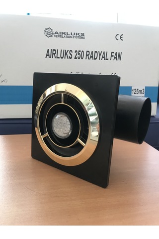 Airluks 250 Radyal Lıgthfan Işıklı Sessiz Banyo Fanı Krom - Altın