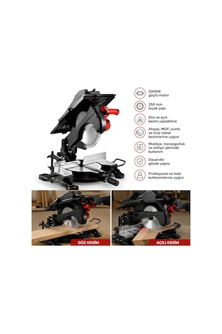 Murcell Mur-gm07 Gönye Kesme Makinesi 2000w 255 Mm