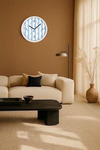 Modern Duvar Saati - 35cm - Önü Camlı Beyaz Kasa - Sessiz Mekanizma-jh0162 Beyaz
