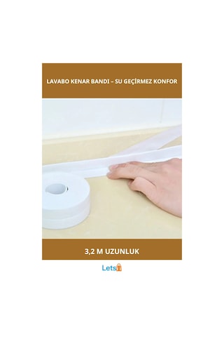 Beyaz Su Sızdırmaz Lavabo Kenar Bandı 3.2m 1 Adet