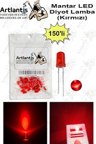 Kırmızı Mantar Led Diyot Lamba 150 Li 1 Paket Kırmızı 4.8 Mm Mini Mantar Led Lamba Deney Bilim Proje Arduino Işığı