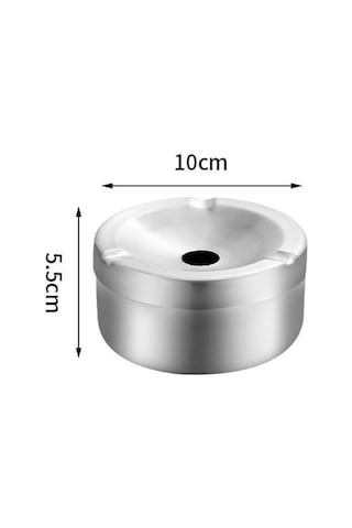 Çelik 10 Cm. Kafe Restaurant Kapaklı Yuvarlak Kül Tablası Küllük Cin898by