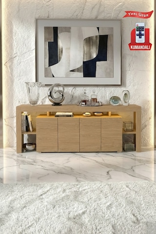 Kale Ledli Konsol 200 Cm Meşe