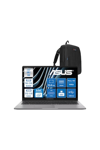 Asus ExpertBook P1 P1503CVA-ZC716512G0DF32 Core 7 240H 96 GB 512 GB SSD 15.6" Free Dos Dizüstü Bilgisayar + Zetta Çanta