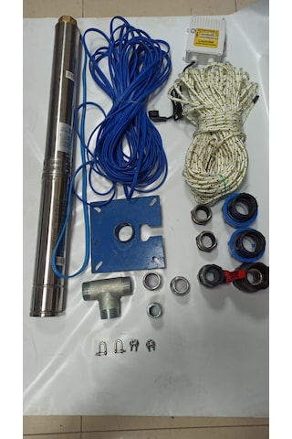 4sdm4/18 2 Hp Alarko 50 Mt Yassı Kablolu Ve Panolu 100 Mt Halatlı Çift Vanalı Akıtma Başlıklı Monofaze Takım Dalgıç Pompa