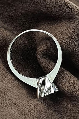 Swarovski Taşlı Gümüş Burgu Tek Taş Yüzük 18