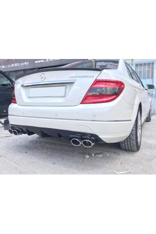 Mercedes W204 C63 Amg Difüzör Difizör Plastik Parlak Siyah 2007 2008 2009 2010 2011 Arka-difizör-bodykit-ek