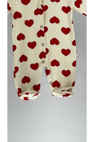 Leopar Desenli Çıtçıtlı Pamuklu Bebek Tulum 001