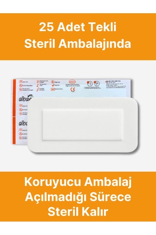 Steril Yara Pedi, Nonwowen 5cmx7,5cm Pansuman Yara Örtüsü, Steril Tekli Paketlerde 25li Kutuda