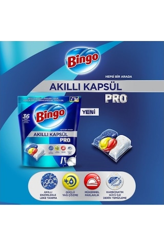 Bingo Akıllı Kapsül Pro Bulaşık Makinesi Deterjanı 2 x 50 Tablet