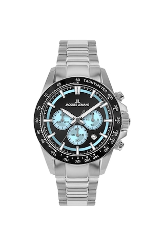 Jacques Lemans 1-2207b Lıverpool Chronograph Erkek Kol Saati Gümüş - Siyah