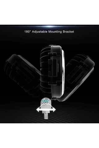 Symbee 60w 5600lm 6000k Beyaz Işık Ip68 Su Geçirmez Dairesel Led Çalışma Lambası, Kamyon Suv İçin Ayarlanabilir Braketli 7 İnç Isı Dağıtımı Iyi