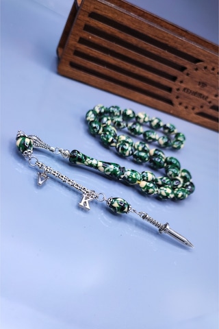 İsme Özel 8 x 12 MM Beyzi Kesim Komando Tesbihi - Kişiselleştirilebilir Toz Kehribar Tespih