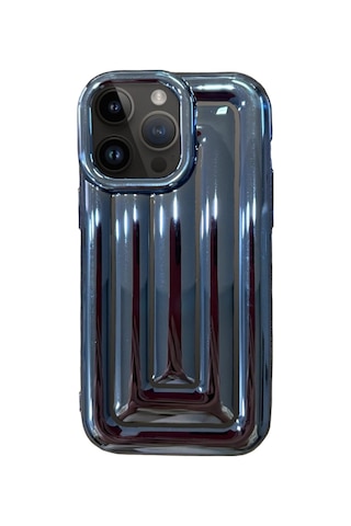 Apple Uyumlu iPhone 14 Pro Max Rudra Seri Labirent Desen 3d Metalik Silikon Kapak