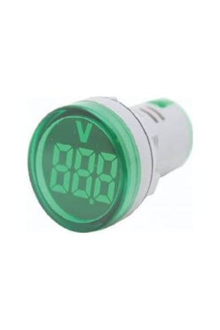 Yeşil Ac 60v- 500v Pano Tipi Voltmetre Yuvarlak Sinyal Lambası