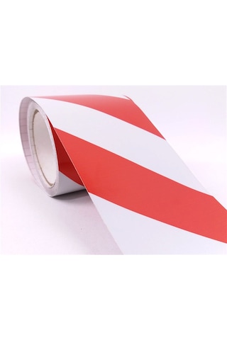 Kırmızı - Beyaz Reflektif Bant, Reflektif Şerit 10 Cm X 10 M (534231450)