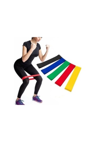 5 Kademeli Set Pilates Band Pilates Bandı Aerobik Yoga Direnç Las