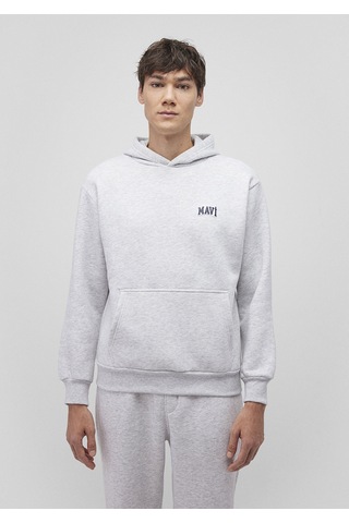 Mavi - Mavi Logo Baskılı Kapüşonlu Gri Sweatshirt 0s10173-82498 Gri