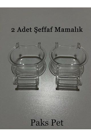 T-Pet Şeffaf Tünekli Kuş Mamalığı Kuş Kumluğu Yemliği