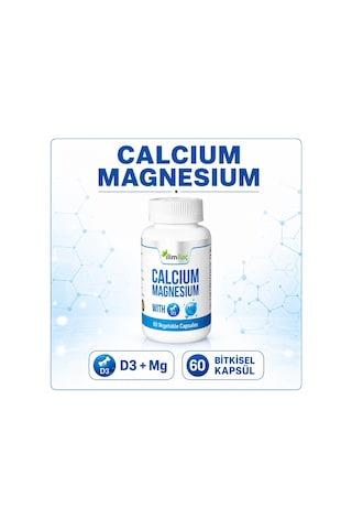 Calcium Magnesium D3 4 Kutu 240 Bitkisel Kapsül Kalsiyum Magnezyum Takviye Edici Gıda