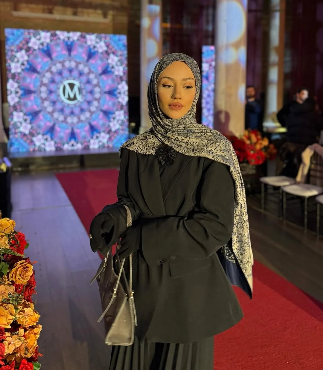 Mooncorn Henna Desen Çift Taraflı Şal Petrol Mavisi-bej Petrol Mavisi - Bej