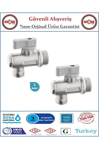 Küresel Taharet Musluğu - Ara Musluk - %100 Prinç - 2 Adet