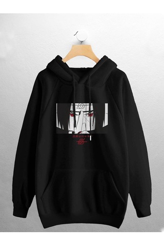 Macklin Unisex Kadın Erkek Uchiha Itachı Anime Karakter Baskılı Sweatshirt Siyah Mck0911 Siyah