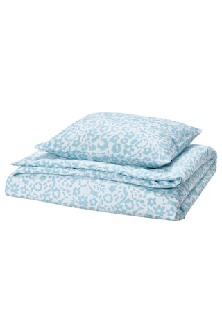 Ikea Cymbalblomma Beyaz-mavi 150x200/50x60cm Tek Kişilik Nevresim