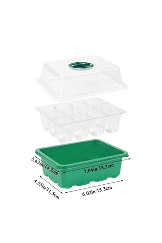 1 Adet / Takım 12 Delikli Kalınlaşmış Ayarlanabilir Nefes Alabilir Kapak Fide Kutusu 18.5x14.5x11cm