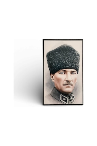 Atatürk Masaüstü Ahşap Tablo - Kabartmalı Baskı Şık Hediyelik 10x16 Cm No 1 3 Parça