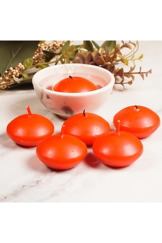 Mitr Kırmızı Suda Yüzen Mum Çok Renkli