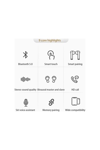 Vkemall Beyaz Kablosuz İç Kulaklık - Su Geçirmez, Gürültü Engelleme, Aı Asistan Desteği Siri, Google, Xiaomi - 10mm Titan Filmi Hoparlör