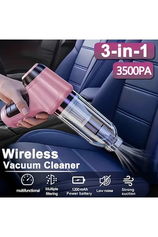 Fochsia 1 Adet Pembe Taşınabilir El Tipi Şarjlı Elektrikli Süpürge Üfleyici Ve Emici Aksesuarlı Araç Ev Ofis