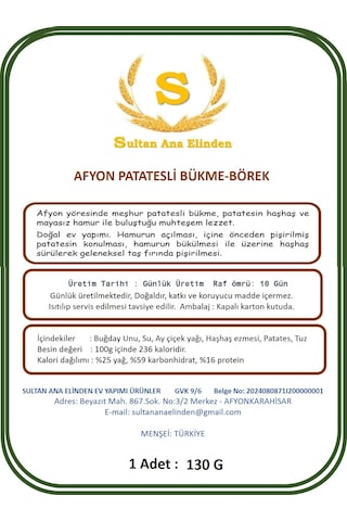 Afyon Patatesli Bükme-börek 6'lı Paket