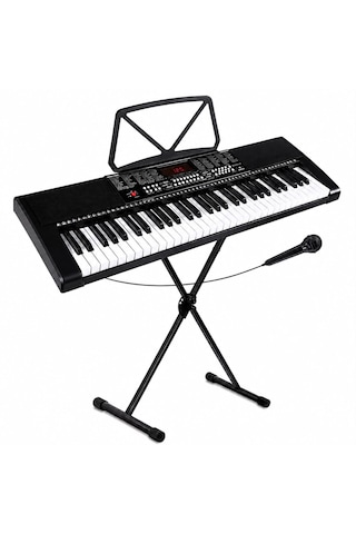 Multizone 61 Tuşlu Çocuk Piyanosu Standlı Işıklı Mikrofonlu Elektronik Org Dijital Keyboard Seti Başlangıç