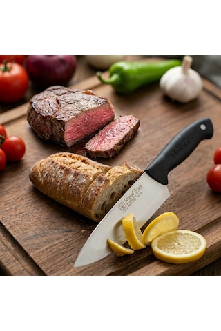 Sürmene Şef Aşçı Bıçağı Et, Ekmek, Sebze Günlük Genel Kullanım Mutfak Bıçak 32 Cm Sürbisa 61170 Siyah