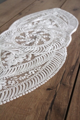 Dantel Kordon Örme Detay Masa Runner Fiskos Örtüsü 100x35 Cm 1006-ortayvrlk 001