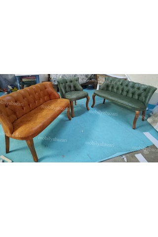 Mobilyabazari Tual Çay Seti Ikili Koltuk, Salon, Balkon, Ofis)